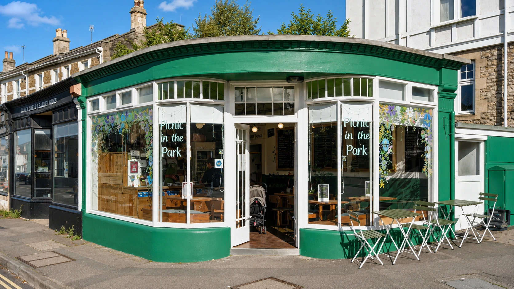The green front of Picnic In The Park in Bath